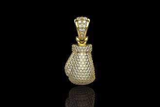 diamant boxe gant n2 or bijoux gemme argent engagement bijou boxeur sterling bague brillant blanc platine saphir pendentifs 3d print model - Mito3D