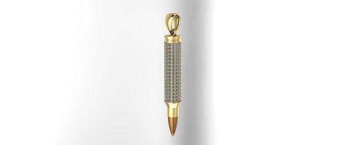 diamond bullet pendant jewelry design pendants gold silver printable fashion necklace 3dmodel print models weapon fantasy art 3d print model - Mito3D