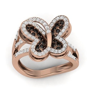 Diamant Schmetterling Ring 3dm Einzelheiten Ringe Hochzeit Engagement Juwel Schmuck druckbar Gold Silber Platin Luxus wertvoll 3d print model - Mito3D
