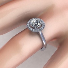 diamond channel ring jewel gem engagement wedding jewellery silver jewelry gold engagem fashion sterling pendant necklace rings 3d print model - Mito3D