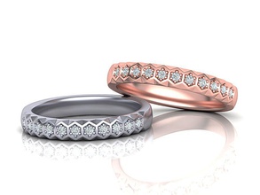 diamond chapiteau band ring printable 3d model jewelry wedding gold shining 3dring cad usa canada hexagon israel australia europe jewel fashion silver rings 3d print model - Mito3D