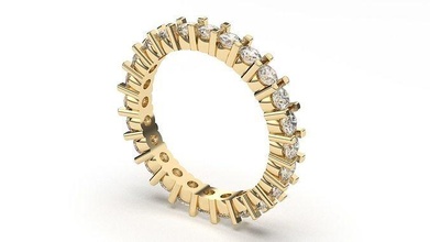 diamante círculo eternidade anel joalheria imprimível 3d platina jóia moda eterniry prata jóias esterlina gema ouro brilhante argolas 3d print model - Mito3D