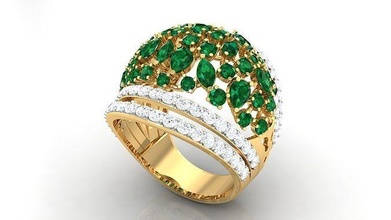 diamante racimo cóctel marquesa anillo anillos solitario libra esterlina platino boda compromiso joyería imprimible joya oro alto banda moda plata 3d print model - Mito3D