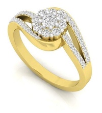 diamante racimo anillo mujer joyería joya oro plata imprimible Boda Moda compromiso brillante belleza platino 3d print model - Mito3D