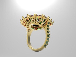 diamond cluster jewelry jewel precious engagement jewellery ring rings 3d print model - Mito3D