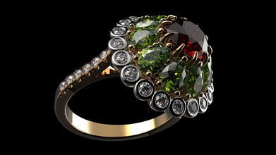 Diamant-Farbe-Stein-ring Schmuck gold Silber Mode-ring sterling engagement Hochzeit ring Platin gem genial Saphir ruby vintag Ringe 3d print model - Mito3D