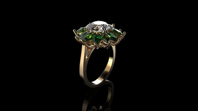 la couleur du diamant anneau de pierre bijoux or le d'argent bague en livre sterling imprimable mariage platine gem brillant saphir ruby l'habillement vintag mode beauté l'émeraude bracelet fiançailles les anneaux 3d print model - Mito3D