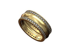 diamante cónico motivo anillo us tamaños 6 7 8 oro imprimible joyería joya moda plata boda compromiso declaración banda brillante libra esterlina vendimia sencillo anillos 3d print model - Mito3D
