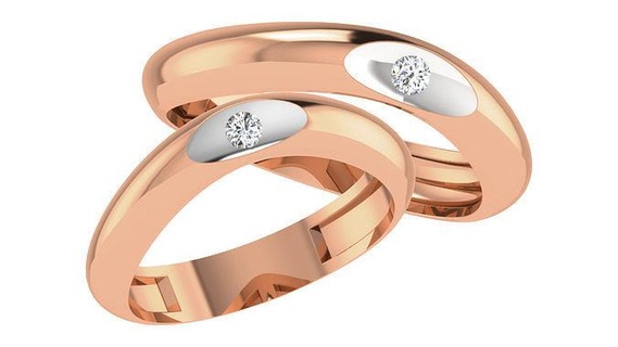 diamante Pareja banda anillo 3dm stl detalle joyería joya oro lujo Boda novia novio anillos compromiso platino plata bandas imprimible 3d print model - Mito3D