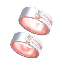 diamond couple ring jewelry gents ladies rings 3d print model - Mito3D