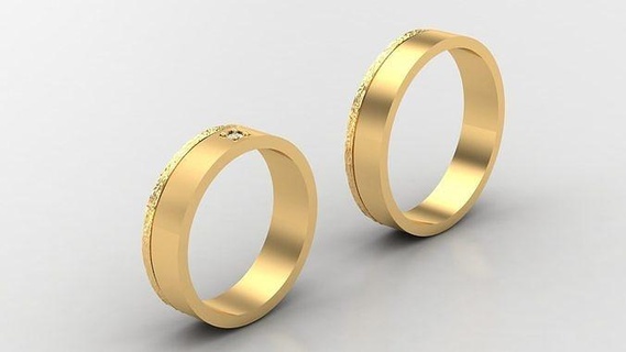 diamante Pareja anillo canalla 146 hombre joyería joya anillos compromiso Boda diseñadora joyas joyeria pulsera diseño esposas diamantes 3d print model - Mito3D