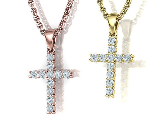 diamant kreuz halskette druckbar 3dmodel schmuck anhänger klassisch brillant saphir rubin smaragd usa kanada frankreich vereinigt zustände halsketten australien israel 3d print model - Mito3D