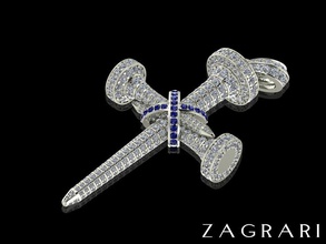 diamond cross necklace jewelry gold jewel jewellery gem brilliant pendant luxury religious necklaces 3d print model - Mito3D