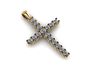 diamond cross pendant 266 gold jewelry fashion beauty printable necklace silver jewellery gem brilliant pendants 3d print model - Mito3D