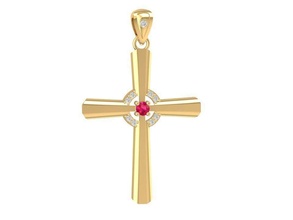 diamond cross pendant 3064 jewelry fashion accessories gold man men woman women unisex design fengshui pendants 3d print model - Mito3D