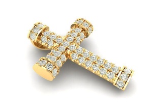 diamond cross pendant 409 jewelry fashion accessories gold unisex design fengshui pendants 3d print model - Mito3D