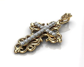 diamond cross pendants jewelry gold platinum wedding brillante gemstone sapphire topaz 3d print model - Mito3D