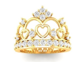 diamante corona anillo mujer 530 joyería joya Moda accesorios oro hombre hombres unisexo diseño Feng Shui anillos 3d print model - Mito3D