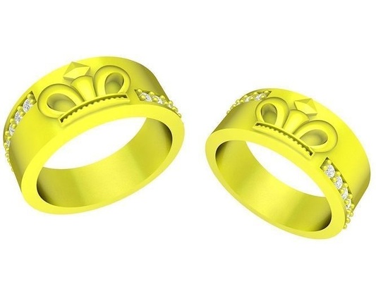 diamond crown wedding ring 4293 jewelry fashion accessories gold design rings 3d print model - Mito3D