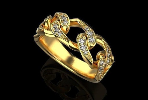 elmas Küba yüzük boyut 22 5 takı platin lüks mücevher parlıyor nişan kırat gümüş yazdırılabilir parlak moda altın parmak güzellik çap yüzükler 3d print model - Mito3D