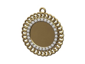 elmas küba zincir hafıza resim kolye gravür takı yazdırılabilir altın gümüş mücevher oyulabilir lüks bling moda tıknaz sterlin çerçeve 3d print model - Mito3D