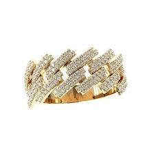 diamante cubano enlace banda ring 2 joyería joya anillo Moda niña bulgari 3dprint 3dfile gratis bvlgari anillos plata precioso imprimible oro Boda lujo Encendiendo solitario 3d print model - Mito3D
