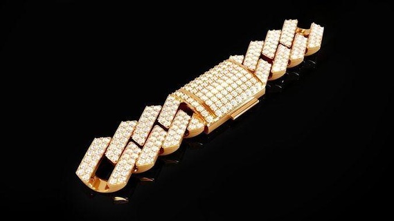 diamond cuban link bracelet 9 jewel jewellery printable printing print ready gold platinum jewelry diamond cuban link bracelets bracelet braclets cuban bracelet cuban link diamond bracelet luxury gem braclet  3d print model - Mito3D