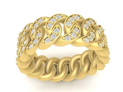 diamante cubano anel 3705 joalheria moda acessórios ouro Projeto argolas 3d print model - Mito3D