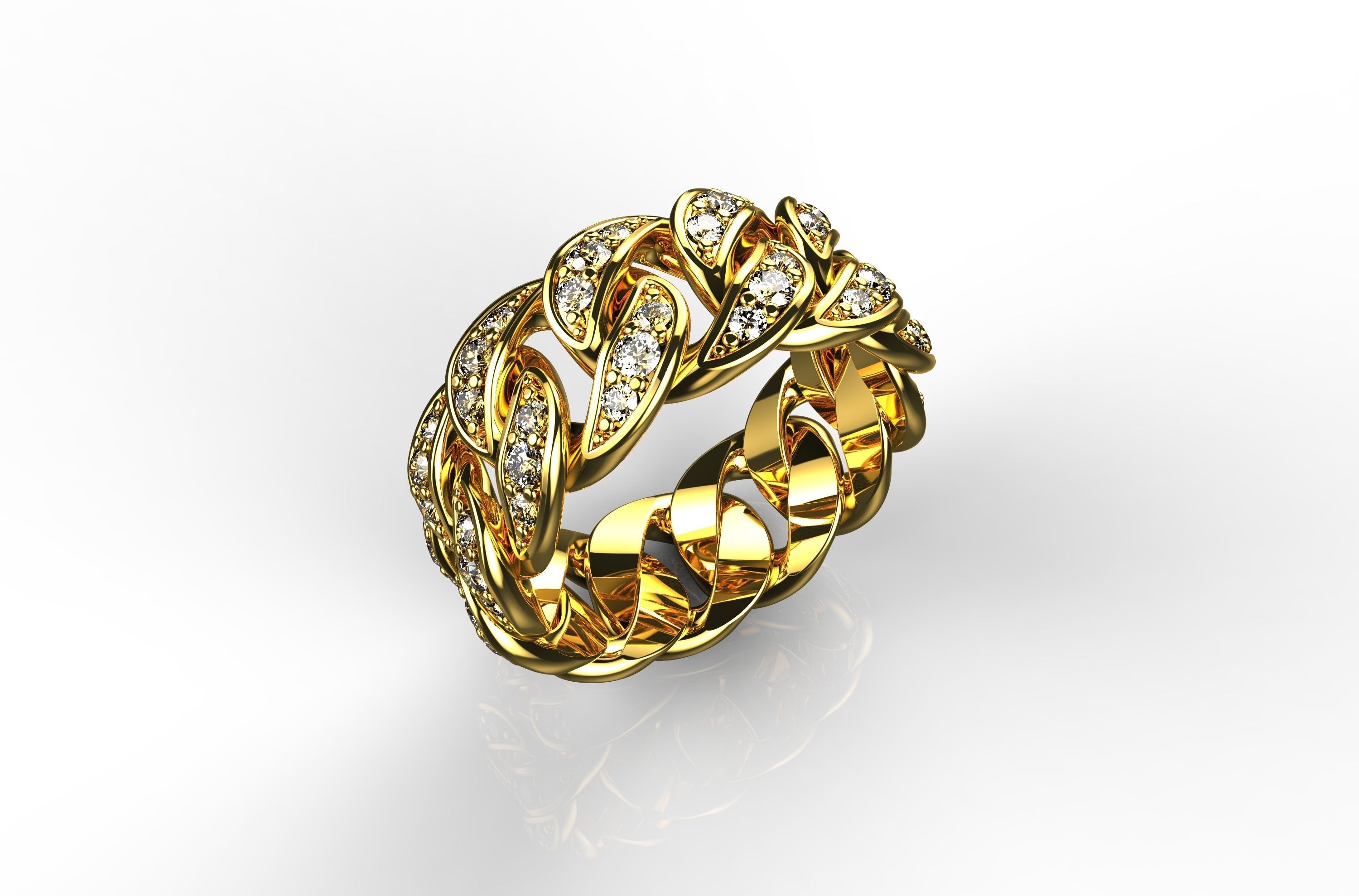 diamante cubano anello n3 gioielli oro di fidanzamento matrimonio moda diamanti d'oro engagem gemma la pietra nozze e bellezza argento zaffiro ruby lusso disco platino anelli 3D print model - Mito3D