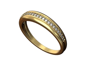 diamante duplo cúpula sinete anel bolha macaron casamento noivado moda joalheria imprimível ouro prata jóias esterlina luxo moderno simples ondulado serrilhado argolas 3d print model - Mito3D