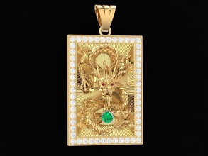 diamond dragon pendant 05 jewelry fashion accessories gold man men woman women unisex design pendants 3d print model - Mito3D
