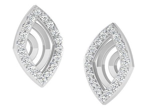 diamant boucle d'oreille boucles d'oreilles bijoux bijou Goujon mode petit imprimable femmes fille éclat blanc gemme bride anneaux argent bracelet 3d print model - Mito3D