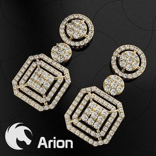 diamante orecchino donne design gioielleria moda 3D print model - Mito3D