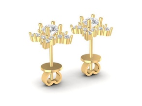 diamond earring 2375 jewelry fashion accessories gold woman women design fengshui ring earrings 3d print model - Mito3D