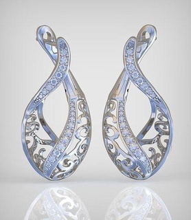 diamante brinco modelo 0250 3d imprimível 16 jóias joalheria jóia pingente pingentes luxo argolas anel brincos pulseira colar Casamento ouro platina prata correntes pulseiras 3d print model - Mito3D