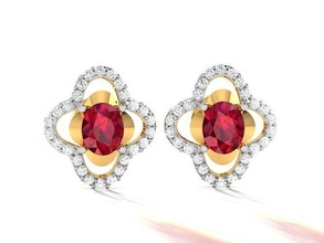 diamante orecchino donne orecchini pendente impostato ovale gioielleria stampa 3dprinted stampabile anelli design squillare gioiello d'oro moda stampa oro prototipazione donna 3d print model - Mito3D