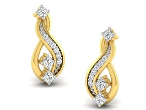diamante orecchino donne orecchini pendente impostato ovale gioielleria Stampa 3dprinted stampabile anelli design squillare gioiello d'oro moda stampa oro prototipazione donna 3d print model - Mito3D