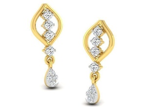 diamant boucle d'oreille femmes bijoux argent imprimable or bague bijou engagement platine gemme mode beauté engagem boucles d'oreilles bracelet 3d print model - Mito3D