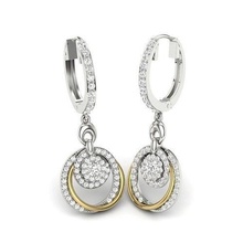 diamond earrings gipsy gold special jewelry earring 18k 14k 24k bride fashion beauty wedding silver jewel jewellery printable gem unique 3d print model - Mito3D