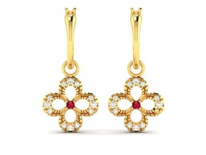 diamant boucles d'oreilles mode imprimable boucle d'oreille délicat cerceau classique femmes etats unis canada l'europe mexique italie français paver réglage 3dprinting bijoux 3d print model - Mito3D