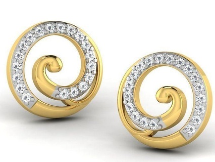 diamante orecchini stampabile gioielleria spianare Canada orecchino cad 3dmodel cerchio francese delicato donne 3d print model - Mito3D