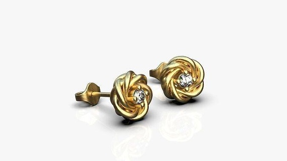 diamante brincos joalheria ouro prata imprimível anel dourado impressão fundida moda moderno pingente arte estilo estilizado único presente 3d print model - Mito3D