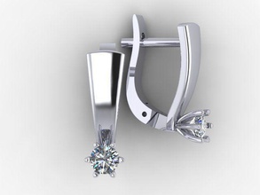diamond earrings 035 gems jewelry jewel gemstone jewellery 3d print model - Mito3D