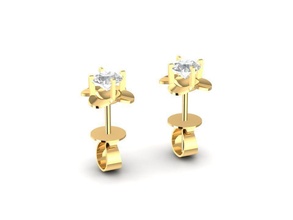 diamond earrings 1753 jewelry fashion accessories gold man men woman women unisex design fengshui 3d print model - Mito3D