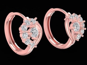 diamond earrings 2505 jewelry fashion accessories gold woman women design 3d print model - Mito3D