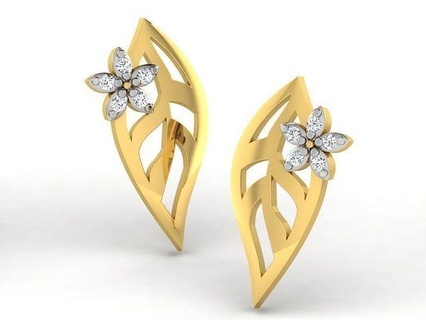 diamond earrings 3dm stl fbx obj render details jewelry silver earring heart jewel ring fashion cad gem valentine printable gift gold sterling engagem bracelet 3d print model - Mito3D