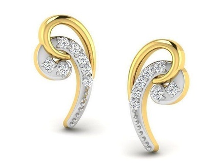 Diamant Ohrringe 3dm stl fbx obj Einzelheiten Schmuck weiblich druckbar cad exklusiv Gold Ohrring Mode brillant Geschenk Juwel Schädel Kopf 3d print model - Mito3D