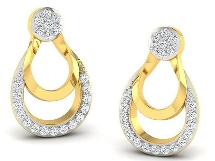 diamante orecchini 3dm stl fbx obj render dettagli oro splendente gioielleria luminosa lusso argento stampabile accessorio gioiello orecchino citrino moda 3d brillante 3d print model - Mito3D