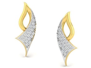 diamond earrings 3dm stl fbx obj render details jewelry earring small stud shine women beauty printable fashion gold silver trandy gems cad jewellery jewel 3d print model - Mito3D