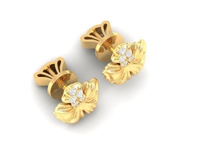 diamond earrings 566 jewelry fashion accessories gold man men woman women unisex design fengshui earring 3d print model - Mito3D